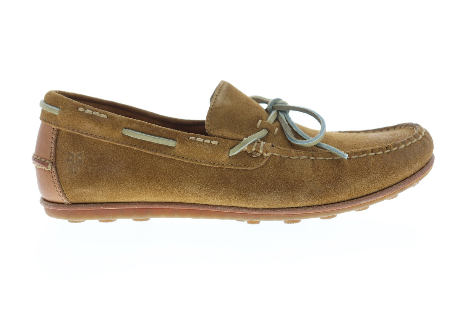 Frye Harris Tie suede leather slip-on moccasin boat shoe driving loafer Harris Leather Flats | Tobacco Suede main image 4