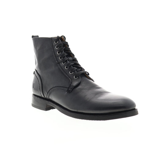Frye Peyton Lace Up 80600 Mens Black Leather Casual Dress Boots Shoes