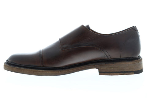 Frye James Double Monk 80686 Mens Brown Leather Dress Monk Strap Shoes