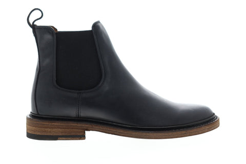 Frye James Chelsea 80687 Mens Black Leather Chelsea Slip On Boots Shoes
