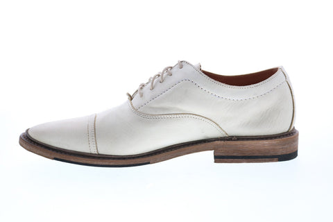Frye Paul Bal Oxford 80750 Mens White Leather Lace Up Oxfords & Lace Ups Cap Toe Shoes