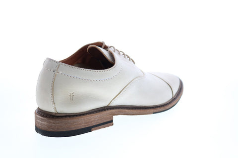Frye Paul Bal Oxford 80750 Mens White Leather Lace Up Oxfords & Lace Ups Cap Toe Shoes