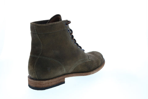 Frye Tyler Lace Up 80765 Mens Green Nubuck Lace Up Casual Dress Boots