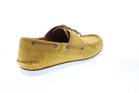 Frye Briggs Boat Shoe 80816 Mens Yellow Nubuck Loafers  display picture 3