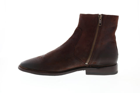 Frye Paul Inside Zip 80852 Mens Brown Suede Zipper Casual Dress Boots