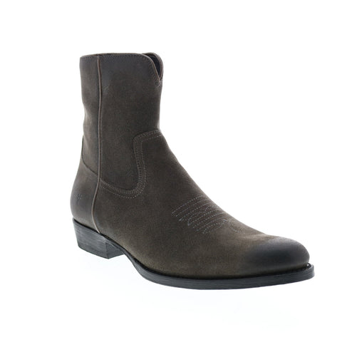 Frye Austin Inside Zip 80882 Mens Gray Suede Zipper Casual Dress Boots
