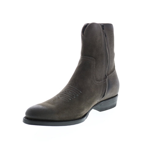Frye Austin Inside Zip 80882 Mens Gray Suede Zipper Casual Dress Boots