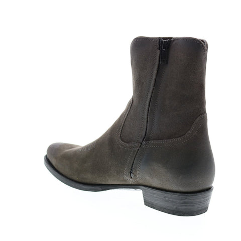 Frye Austin Inside Zip 80882 Mens Gray Suede Zipper Casual Dress Boots