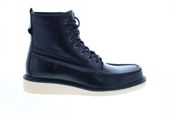 Frye Hyland Moc 80913 Mens Black Leather Lace Up Casual Dress Boots