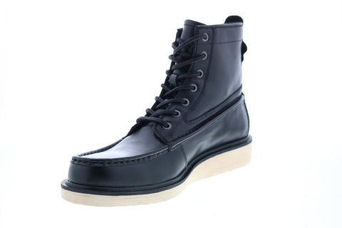 Frye Hyland Moc 80913 Mens Black Leather Lace Up Casual Dress Boots