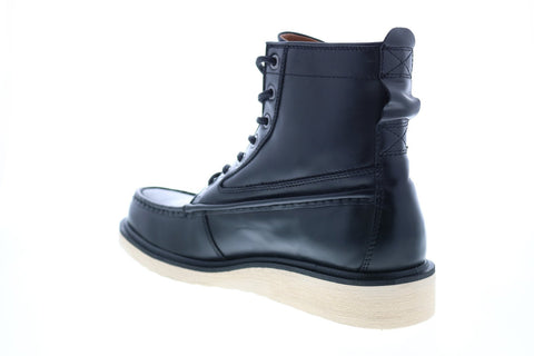 Frye Hyland Moc 80913 Mens Black Leather Lace Up Casual Dress Boots