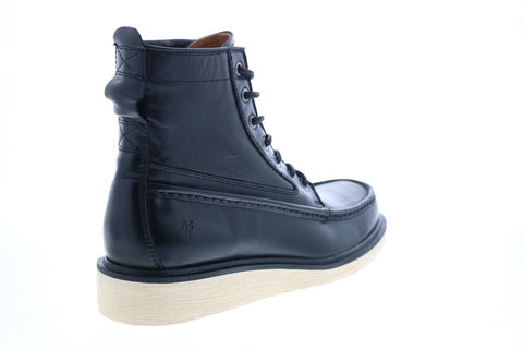 Frye Hyland Moc 80913 Mens Black Leather Lace Up Casual Dress Boots