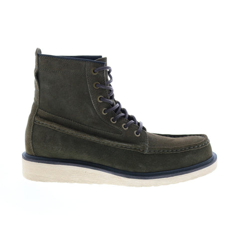 Frye Hyland Moc 80914 Mens Green Suede Lace Up Casual Dress Boots