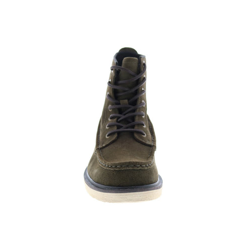 Frye Hyland Moc 80914 Mens Green Suede Lace Up Casual Dress Boots