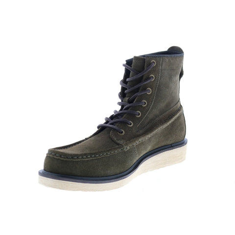 Frye Hyland Moc 80914 Mens Green Suede Lace Up Casual Dress Boots