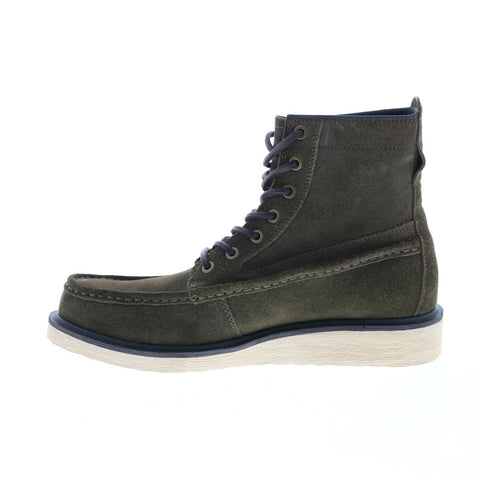Frye Hyland Moc 80914 Mens Green Suede Lace Up Casual Dress Boots