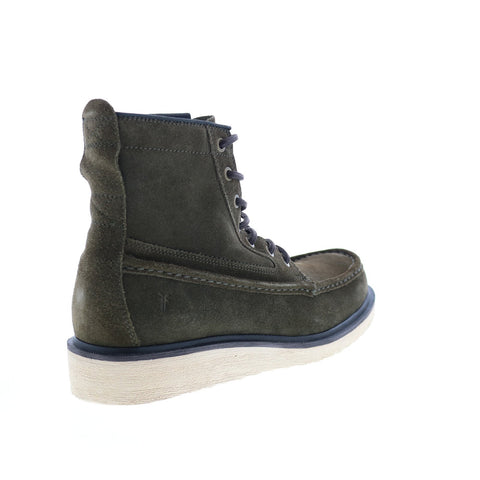 Frye Hyland Moc 80914 Mens Green Suede Lace Up Casual Dress Boots