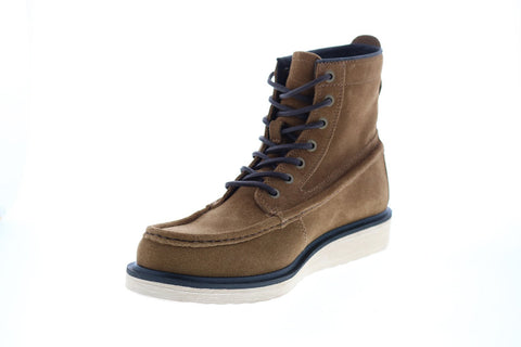 Frye Hyland Moc 80914 Mens Brown Suede Lace Up Casual Dress Boots