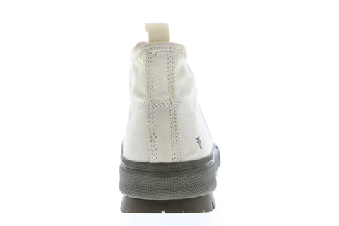 Frye Ryan Lug Midlace Mens White Canvas High Top Lace Up Sneakers Shoes