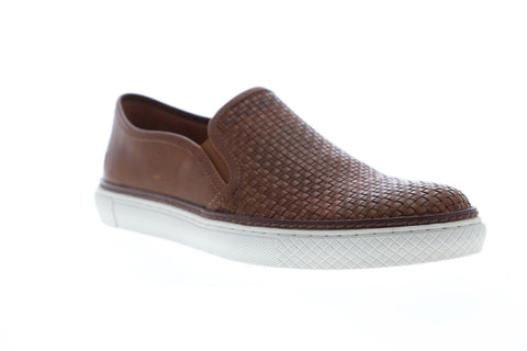 Frye Gates Woven Slip Mens Brown Leather Slip On Sneakers Shoes