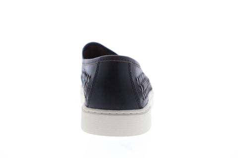 Frye Gabe Woven Slip On Mens Black Leather Slip On Sneakers Shoes