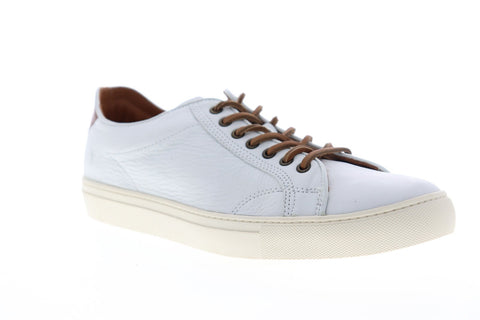 Frye Walker Low Lace 81222 Mens White Leather Lace Up Low Top Sneakers Shoes