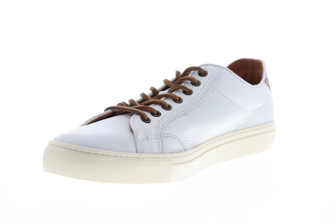 Frye Walker Low Lace 81222 Mens White Leather Lace Up Low Top Sneakers Shoes