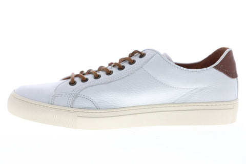 Frye Walker Low Lace 81222 Mens White Leather Lace Up Low Top Sneakers Shoes