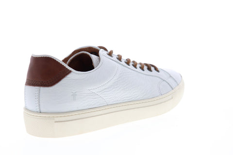 Frye Walker Low Lace 81222 Mens White Leather Lace Up Low Top Sneakers Shoes