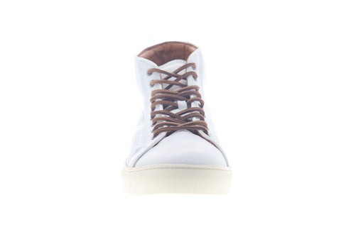 Frye Walker Midlace 81229 Mens White Leather High Top Lifestyle Sneakers Shoes