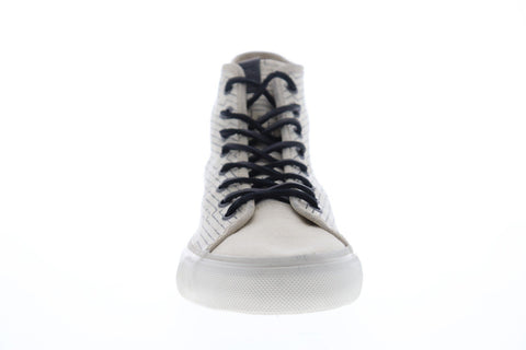 Frye Ludlow Canvas Mens White Canvas High Top Lace Up Sneakers Shoes