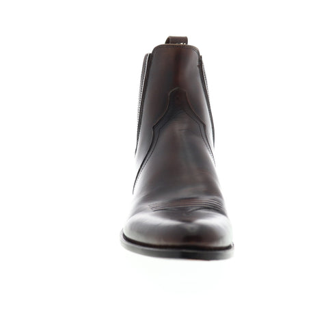 Frye Grady Chelsea 81323 Mens Brown Leather Chelsea Slip On Boots Shoes