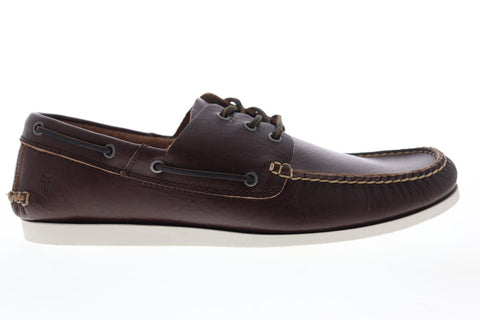 Frye Briggs 81366 Mens Brown Leather Casual Lace Up Boat Shoes
