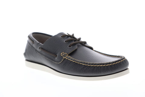 Frye Briggs 81366 Mens Gray Leather Casual Lace Up Boat Shoes