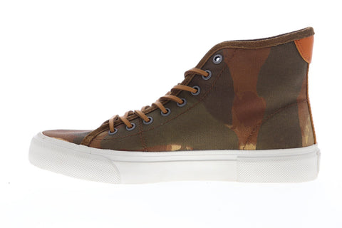 Frye Ludlow High 81490 Mens Brown Canvas Lace Up High Top Sneakers Shoes