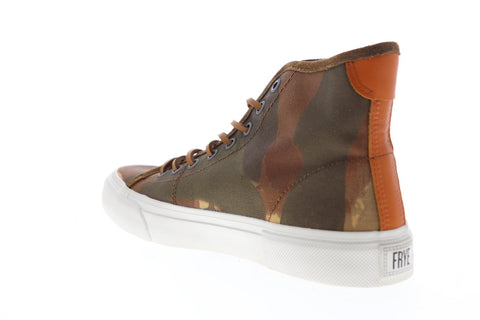Frye Ludlow High 81490 Mens Brown Canvas Lace Up High Top Sneakers Shoes