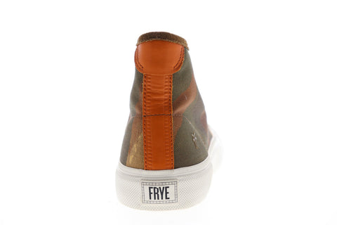 Frye Ludlow High 81490 Mens Brown Canvas Lace Up High Top Sneakers Shoes