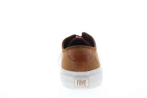 Frye Ludlow Low 81491 Mens Brown Canvas Lace Up Low Top Sneakers Shoes