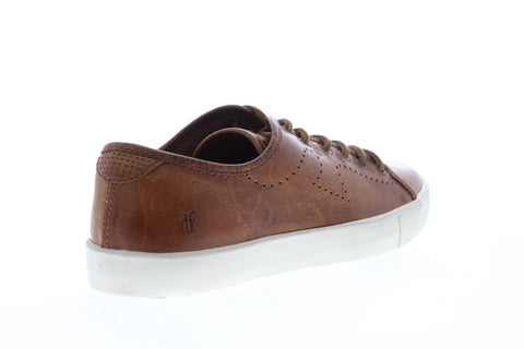 Frye Brett Perf Logo Low 81497 Mens Brown Leather Lace Up Low Top Sneakers Shoes