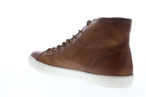 Frye Brett Perf Logo High 81511 Mens Brown Leather High Top Sneakers Shoes