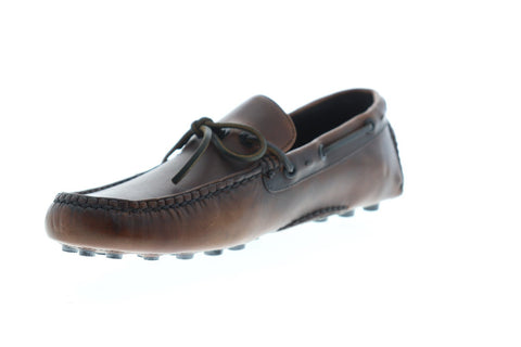 Frye Russel Tie Mens Brown Leather Casual Dress Slip On Loafers Shoes