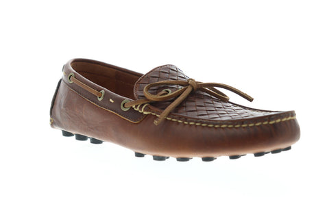 Frye Russel Woven Mens Brown Leather Casual Dress Slip On Loafers Shoes