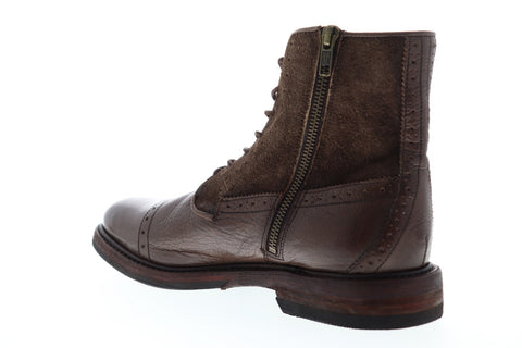 Frye Murray Lace Up 83692 Mens Brown Leather Zipper Casual Dress Boots Shoes