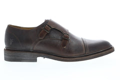 Frye James Double Monk Mens Brown Leather Casual Dress Strap Oxfords Shoes