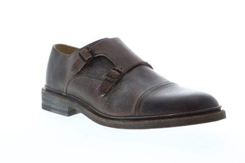 Frye James Double Monk Mens Brown Leather Casual Dress Strap Oxfords Shoes