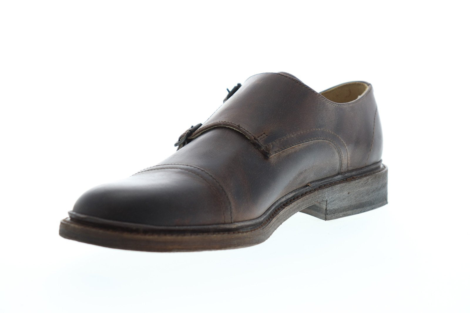 Frye Men’s James Brown Leather Double Monk Oxfords Size US 12 D Frye James Double Monk 84120 Mens Brown Leather Monk Strap  main image 3
