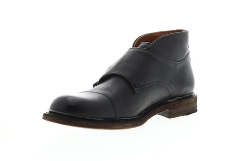 Frye Jack Monk Chukka 84189 Mens Black Leather Strap Chukkas Boots Shoes