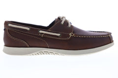 Nunn Bush Bayside 84756-200 Mens Brown Leather Lace Up Casual Boat Shoes
