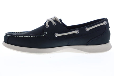 Nunn Bush Bayside 84756-410 Mens Blue Leather Lace Up Casual Boat Shoes