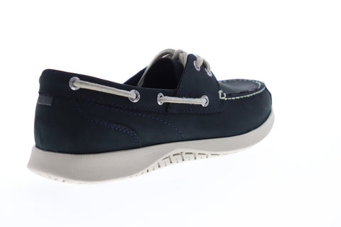 Nunn Bush Bayside 84756-410 Mens Blue Leather Lace Up Casual Boat Shoes